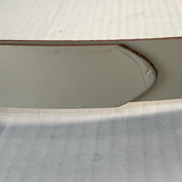 Anthropologie Multi-Keeper Brass Loops Cream Cow Leather Belt Plus Size 3XL - Picture 14 of 16